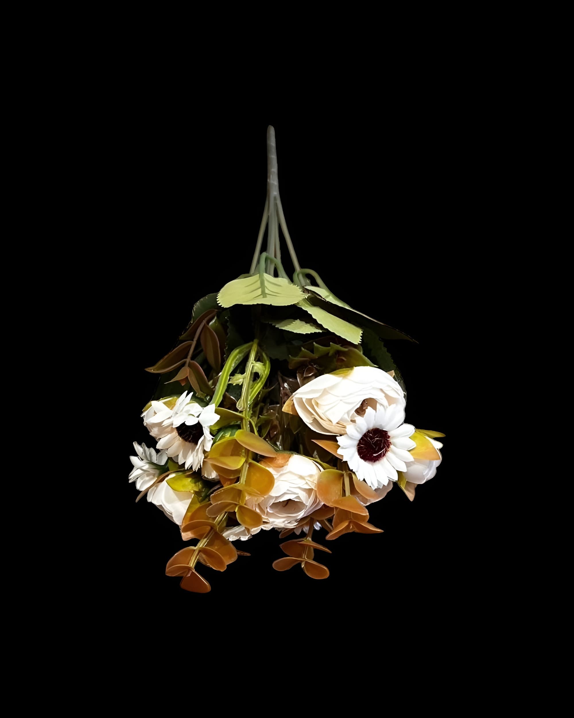 15 BAŞLI YAPAY MİNİ ŞAKAYIK VE PAPATYA DEMETİ 30 CM 1