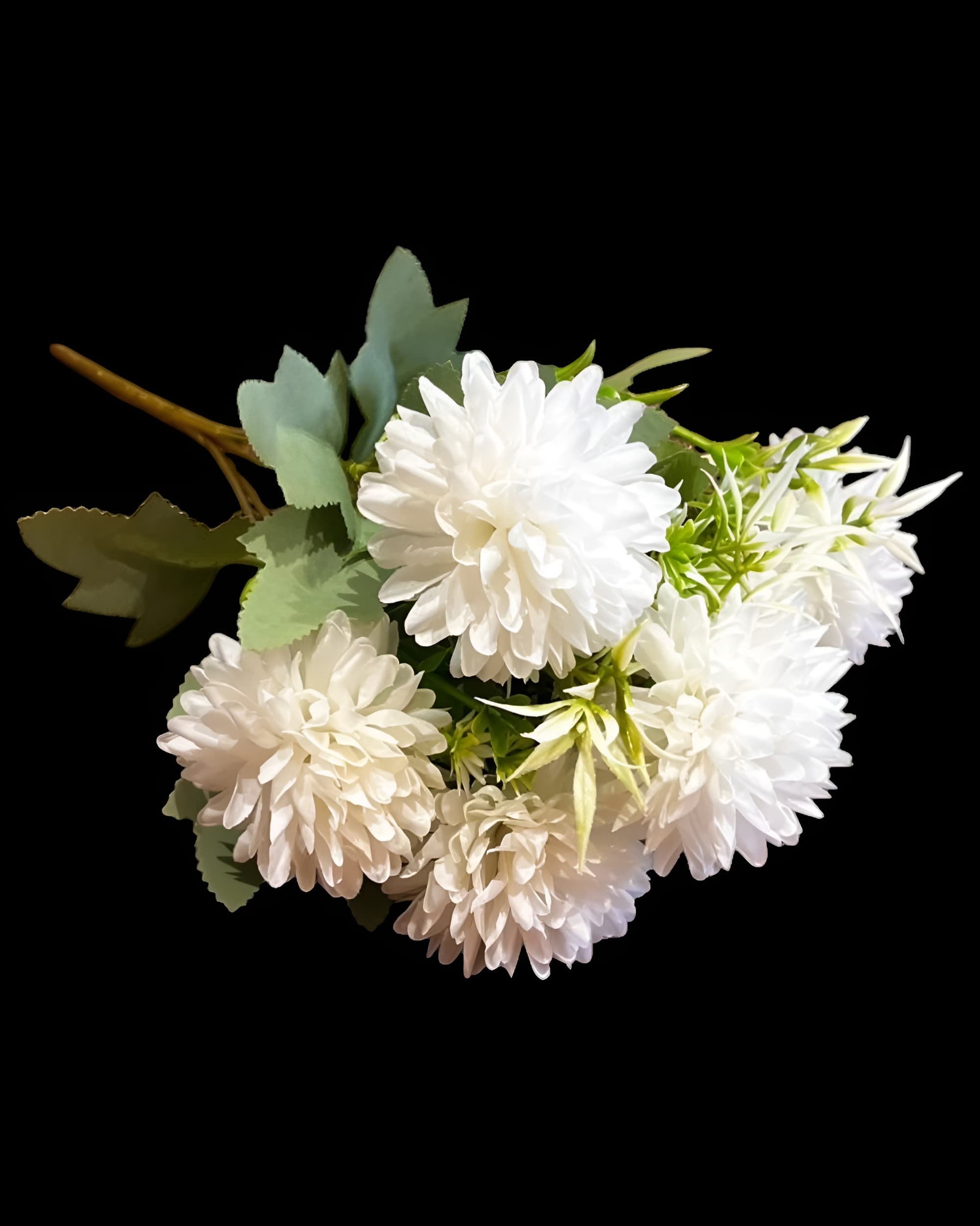 7 BAŞLI KRİZANTEM SÜMBÜL DETAYLI 30 CM 5