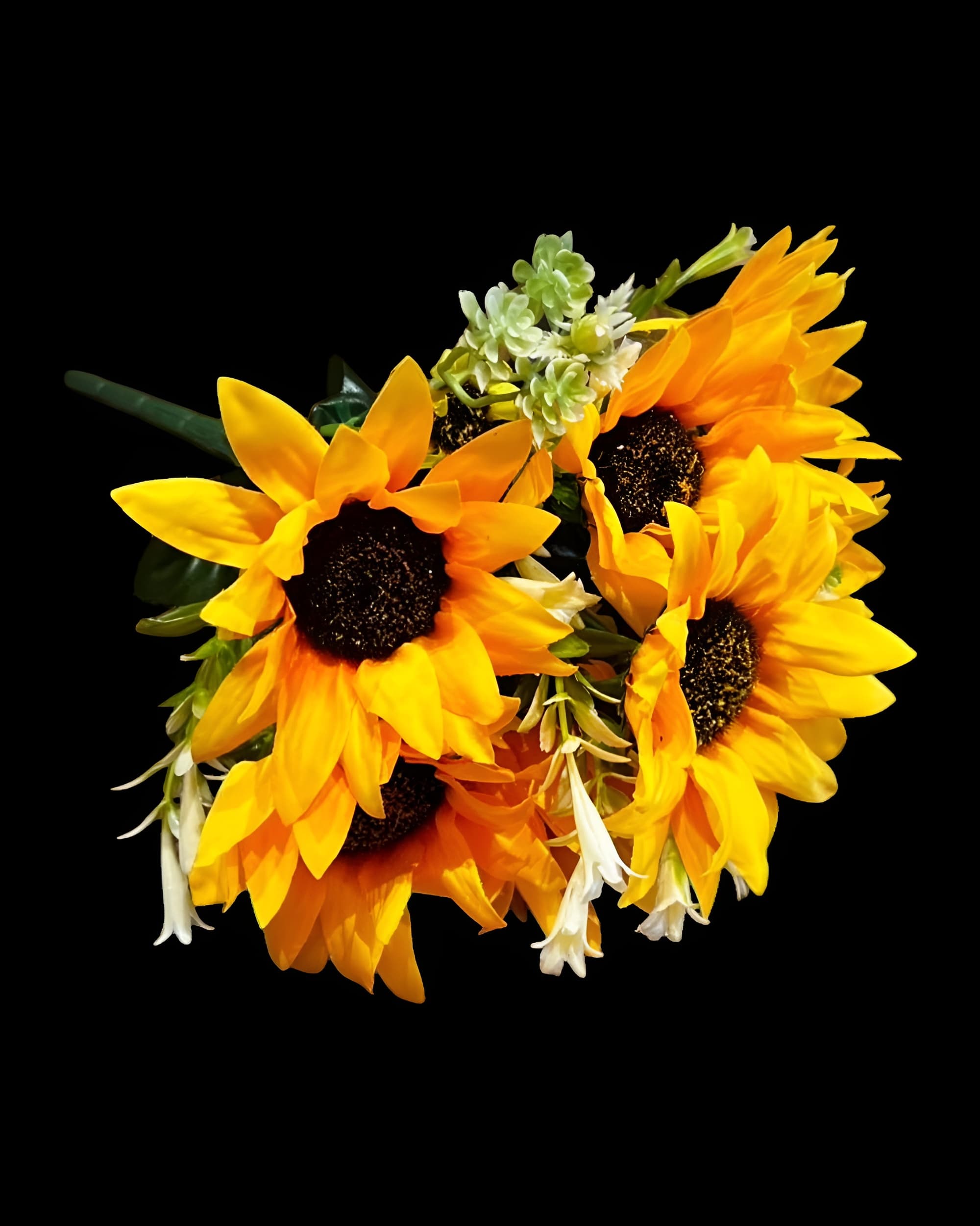 7 BAŞLI CİPSOLU YAPAY AY ÇİÇEĞİ BUKETİ 35 CM 0